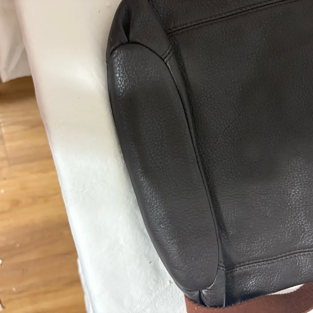 The Sak Dark Brown Leather Messenger Bag